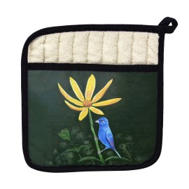 Not Available Indigo Bunting Pot Holder - 9x9