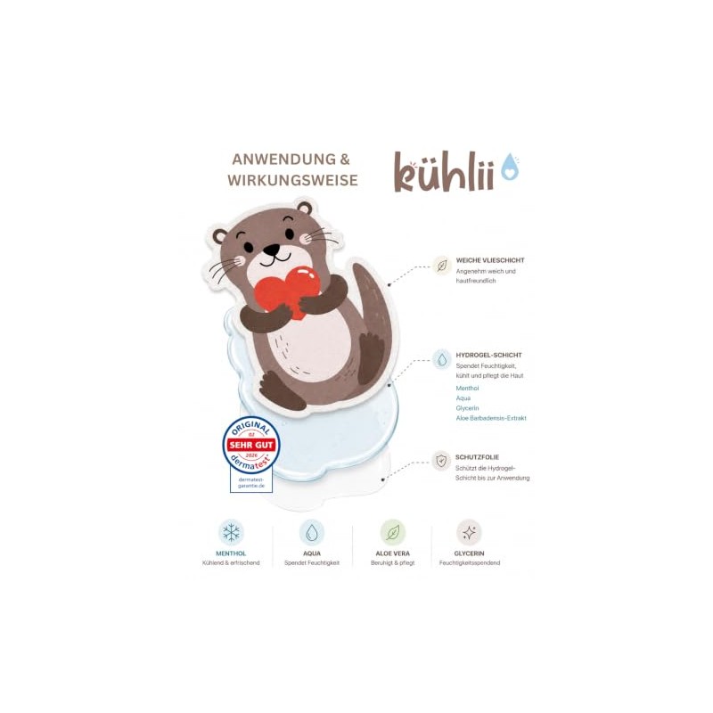 Kühlii Self-Cooling Hydrogel Patches for Kids - Otter Design