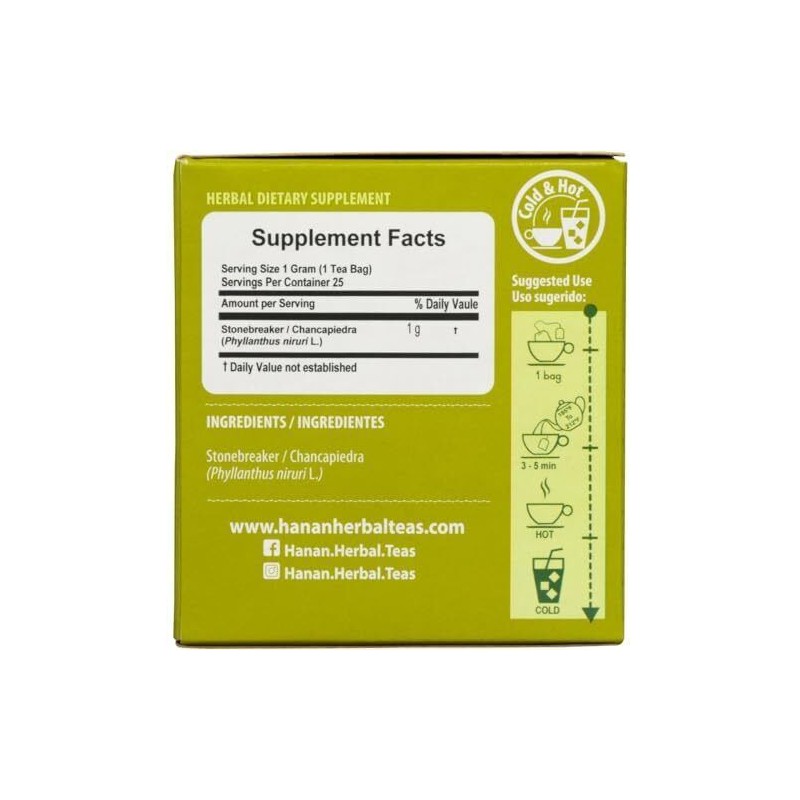 Peruvian Naturals 1000mg Stonebreaker Tea 50 Count Herbal Supplement Phyllanthus