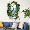 Upfirst Stag Deer with Evergreen Pines Wall Stickers