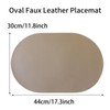 Wipeable Placemats Set of 6 Oval Faux Leather Placemat Reversible