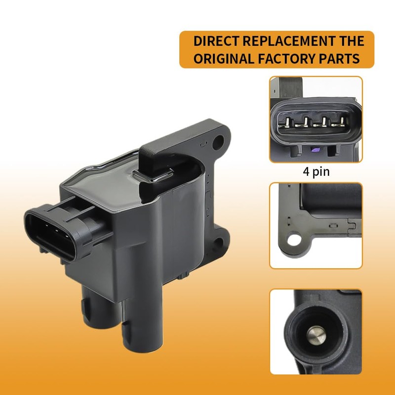 2PCS UF180 Ignition Coil Pack & 4PCS Spark Plugs with