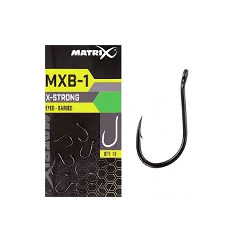 Matrix MXB-1 Size 18 Barbed Eyed Black Nickel 10pcs