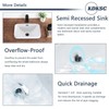 KDKSC Bathroom Vessel Sink 18.2'' x 13.3'' Small Semi Recessed
