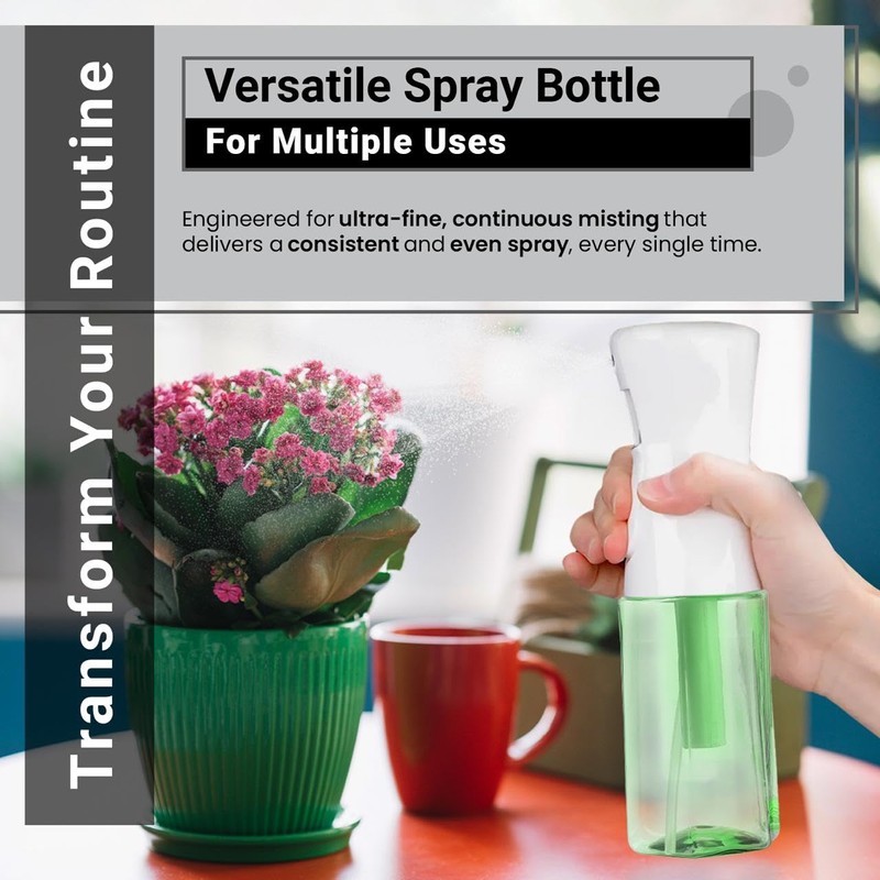 Practix Continuous Mist Spray Bottle – Ultra Fine Mist for