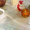 JYFLZQ White Iridescent Sequin Tablecloth 50" x 50" Square Sparkly