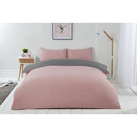 Emma Barclay Lyla Reversible Duvet Set in Blush Pink/Grey - Double