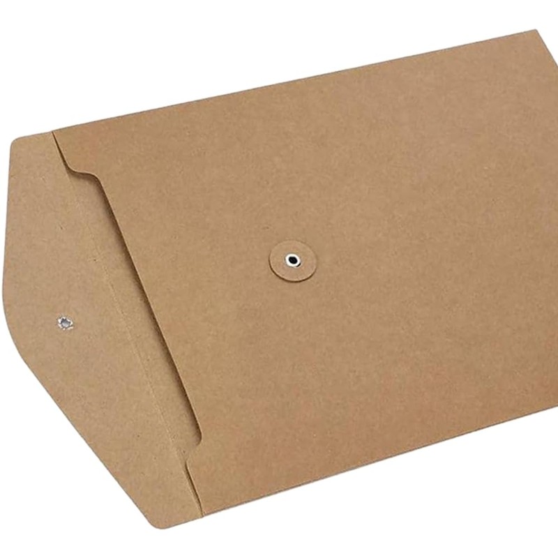 10Pcs A4 Kraft Paper File Folder Browm Filing Envelope Folder