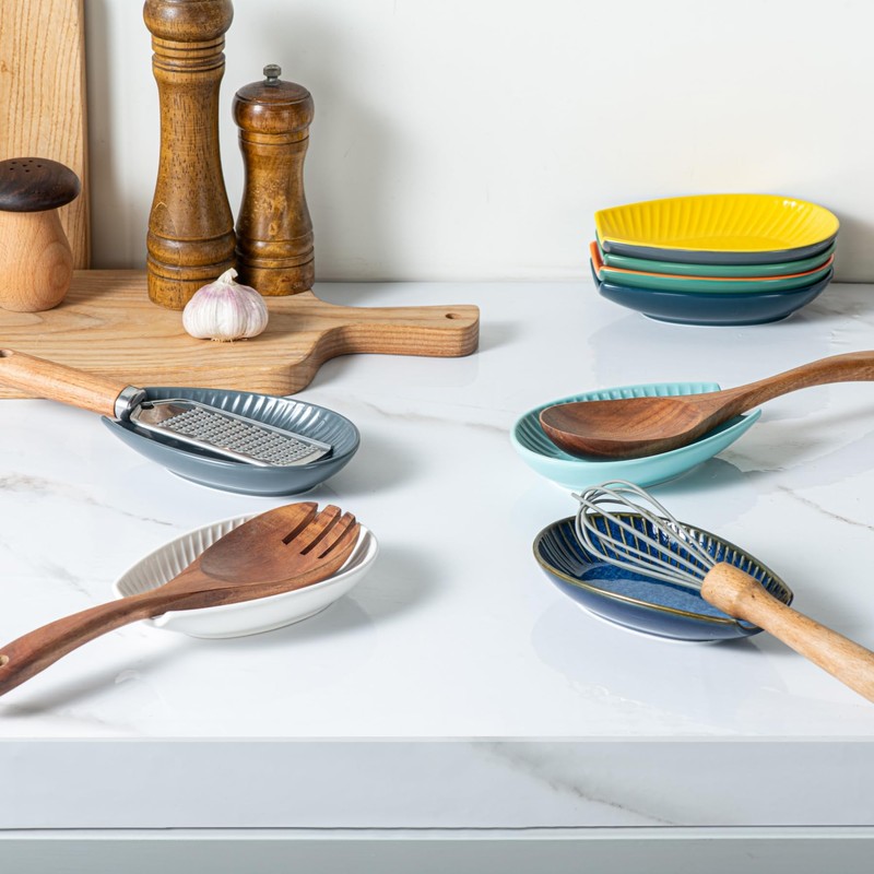 Ceramic Spoon Rest for Stove Top & Kitchen Counter, 5.7"