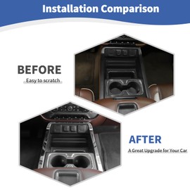 RT-TCZ for Chevy Silverado Chrome Center Console Trim Frame Cover for Chevy Silverado GMC Sierra 2014-2018 Silver Chrome Interior Accessories