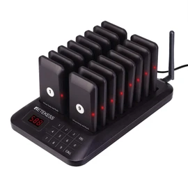 Retekess TD157 Restaurant Pager System, Pagers for Restaurants,984ft Long Range, 16 Pagers and Beepers for Food Truck, Bars, Food Court, No Vibration Mode