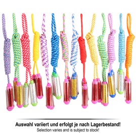 com-four® 3 x Skipping Ropes in Bright Fresh Colours - Jump Rope for Children and Adults - Colourful Hoist Line - Outdoor Rope with Plastic Glitter Handle [Selection Varies] (Pack of 03 - Colourful)