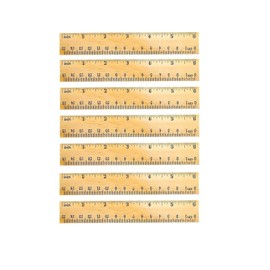 72 Pack Wooden Ruler 6 Inch Rulers Bulk Wood Measuring Ruler Office Ruler 2 Scale