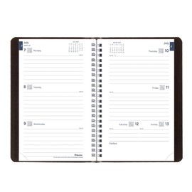 Blueline® Essential Academic Weekly/Monthly Planner, 13 Months, July 2025 to July 2026, Twin-Wire Binding, Soft Vicuana Cover, 8" x 5", Black (CA101.BLK-26)