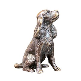 Richard Cooper & Company Solid Bronze Miniature Spaniel, Rich Brown Chestnut Patina, 2.2 x 2.4 x 3.5 cm