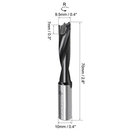 sourcing map Brad Point Drill Bits for Wood 9.5mm x 70mm Forward Turning HSS for Woodworking Carpentry Drilling Tool