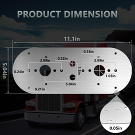 Watermelon Light Mounting Plate Silver Watermelon Light Bracket Fits for Peterbilt 359/379/389 and Fits for Kenworth 660 680 880 W900L