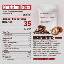 ClarivyHealthora Mushroom Coffee, Mushrooms Herbal Supplements