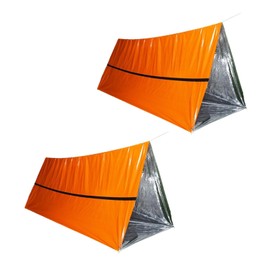 Emergency Shelter (2 Pack) - Survival Tent, 7.4 oz – Orange Life Tent, Emergency Shelter, Survival Tarp Premium Survival Gear Emergency Tent, Storm Shelter, Bivy Tent for Camping Essentials