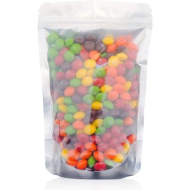 6" x 9" Stand Up Pouch Bags, 100 Pack – Clear Front & Aluminum Foil Back, Resealable and Heat Sealable Storage Bags for Food, Snacks, Coffee, Candy, and More