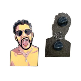 Puerto Rican Bunny Pin - 2 Inch Zinc Alloy Lapel Pin - Brooch Pins, For Hat, For Backpack, For Bag, Funny Enamel Pin, Food Pin, Swag Pins, Latin Rap, Rapper Singer Pin