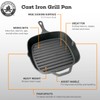 Backcountry Iron 8 Inch Square Grill Pan Medium Pre-Seasoned Cast