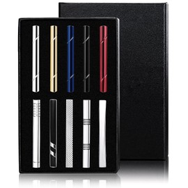 Pisa Corbata para Hombre de 10 Piezas,Pisacorbatas Hombre,Clips para Corbatas de Acero Inoxidable de Alta Calidad,Pasadores de Corbata Plateado, Negro, Rojo, Oro y Azu,Elegancia y Estilo,Hombre Regalo