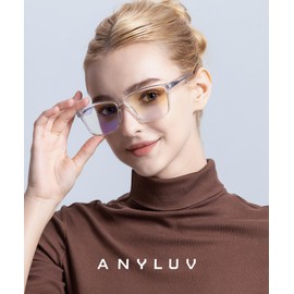 ANYLUV Blue Light Glasses for Men & Women, Stylish Blue Light Blocking Glasses, UV400 Protection & Anti Eyestrain Eyewear