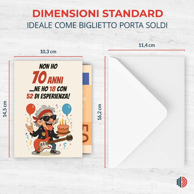 EchoPrints 70th Birthday Card for Men, Dad, Uncle, Grandpa Money