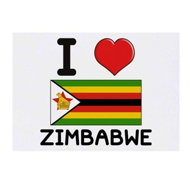 'I Love Zimbabwe' Temporary Tattoo - Water Resistant, Skin-Safe, Non-Toxic Transfer (TO00047602)