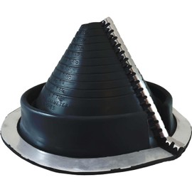 RF802B (2" - 7-1/4") RETROFIT Black EPDM Flexible Pipe Flashing Dektite: Roof Jack - Pipe Boot - Pipe Flashing