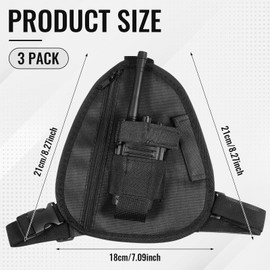 Bulyoou 3 Pack Universal Radio Chest Harness Shoulder Holsters, Adjustable Single Radio Pouch, Two-way Radio Holsters for Men Women Military Tactical Radios and Walkie Talkies