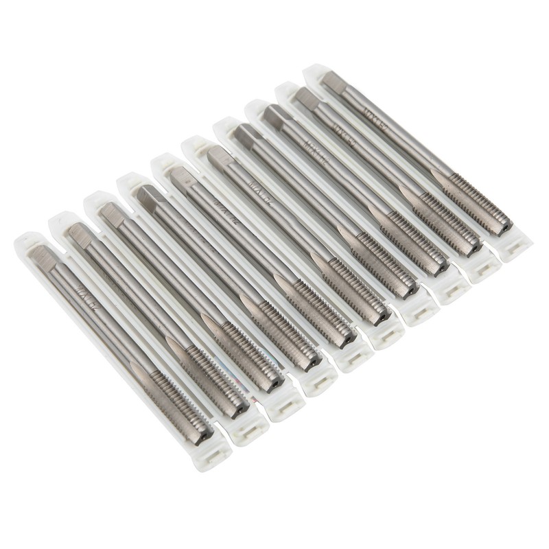 10pcs Thread Tap Set Straight Flute HighSpeed Steel Machine Tap