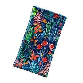 FINTIE Soft Eyeglasses Case with Cleaning Cloth, Portable Squeeze Top Vegan Leather Glasses Pouch, Sunglasses Eyewear Bag, Jungle Night