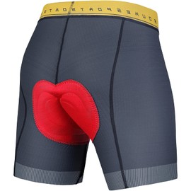 Souke Sports Bike Shorts for Men 4D Padded Men's Cycling Underwear Biking Bicycle MTB Liner Undershorts with Anti-Slip Leg Grips Darkgrey