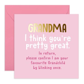 CENTRAL 23 Birthday Card or Mothers Day Card for Grandma - 'I Think You're Pretty Great' - Gifts for Grandmom, Granny, Grandmother, Meemaw, Mimi, Her, Women - Sweet Messages -Comes with Fun Stickers