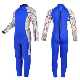 REALON - Traje de neopreno para niños, niñas y jóvenes, de 3 mm, para niños, de neopreno completo, cálido en agua fría, traje de baño térmico con cierre trasera para natación, buceo, esquí acuático,