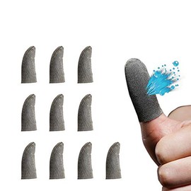 APN Shop Silver Fiber Sound Game, For Smartphone Games, 10 Piece Set (10 Pieces), Finger Sack for Smartphones, Hand Sweat Protection, Finger Cover for Games, Ultra Thin, Smartphone Games, Finger Sack,