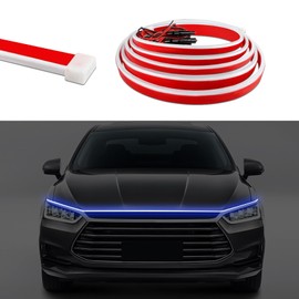 QZTYTY Car Hood Light Strip, Car Led Lights, 59/71/79 Inch Flexible Auto LED Strip Lighting with Dynamic Scan Start-up Effect, Waterproof Daytime Running Lamp Fit for Auto Truck SUV (Blue, 1.8M)