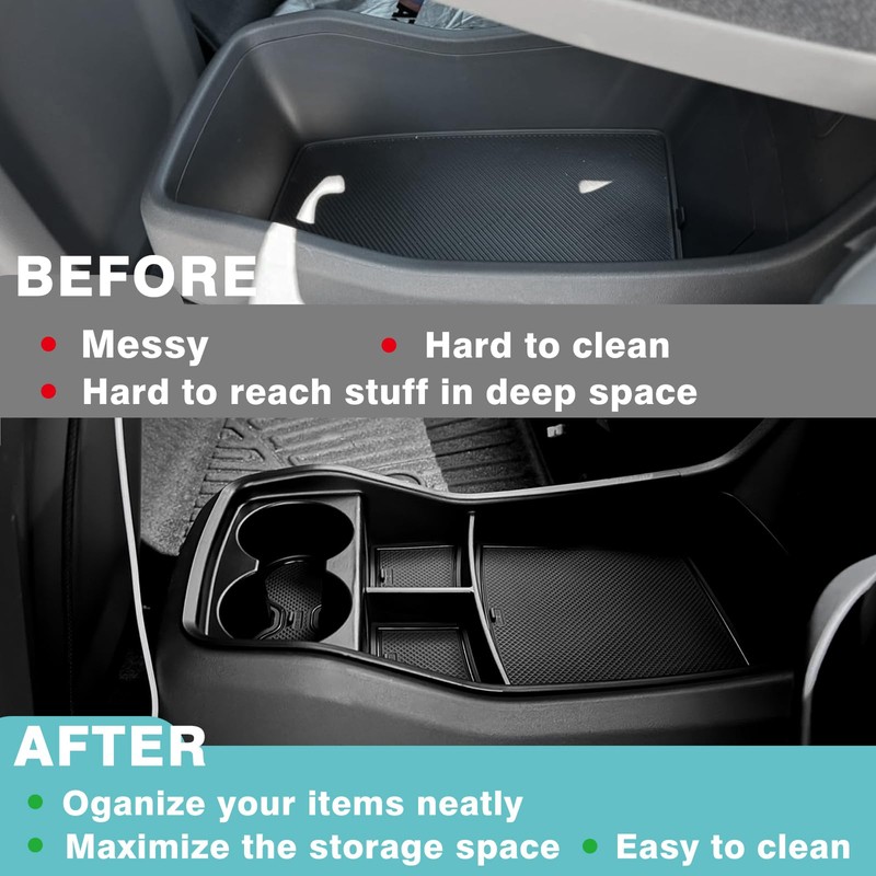 BestEvMod for EV9 Lower Center Console Organizer Tray Interior Accessories