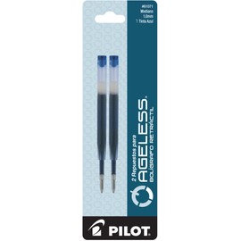 Pilot 61071 Ageless Repuesto, Tinta Gel, Mediano 0.7 mm, Estuche de 2 Piezas, color Azul