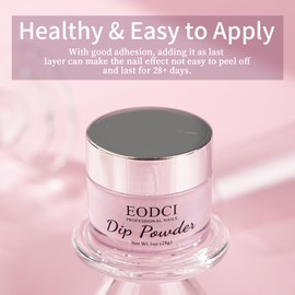 EODCI Pink Color Strip Shaped Glitter Dip Powder, 1 Oz Dipping Powder for Dip Nail Art French Manicure Nail Starter & Professional Home DIY Salon Use, No Needed Lamp Curing