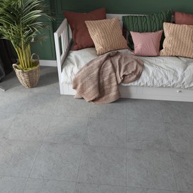 VaryPaper 10 Pack 12''x12'' Grey Concrete Peel and Stick Floor Tile Waterproof Self Adhesive Vinyl Flooring Sticky Tiles for Floor Removable Stick on Flooring for Bathroom Kitchen Basement Renters