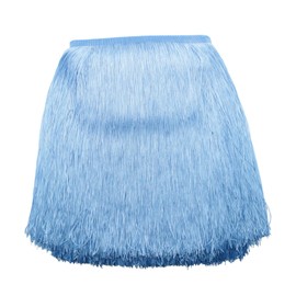 Yalulu 10 Metres Length 30 cm Width Tassel Cut Fringe Fringe Cut Fringe Trim DIY Trimming Costume Latin Dress Garment Apparel Lace Trim Sewing Accessories (Blue)