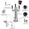 Dbgogo All Stainless Steel Triple Tap Draft Beer Tower, 3”
