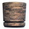 Flower Pot with Saucer Decoration Design 032 Rusty Bark Diameter