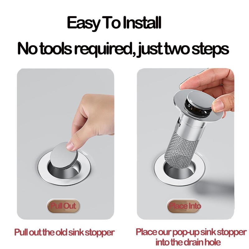 Zehhe Pop Up Bathroom Sink Drain Strainer Hair Catcher, Sink