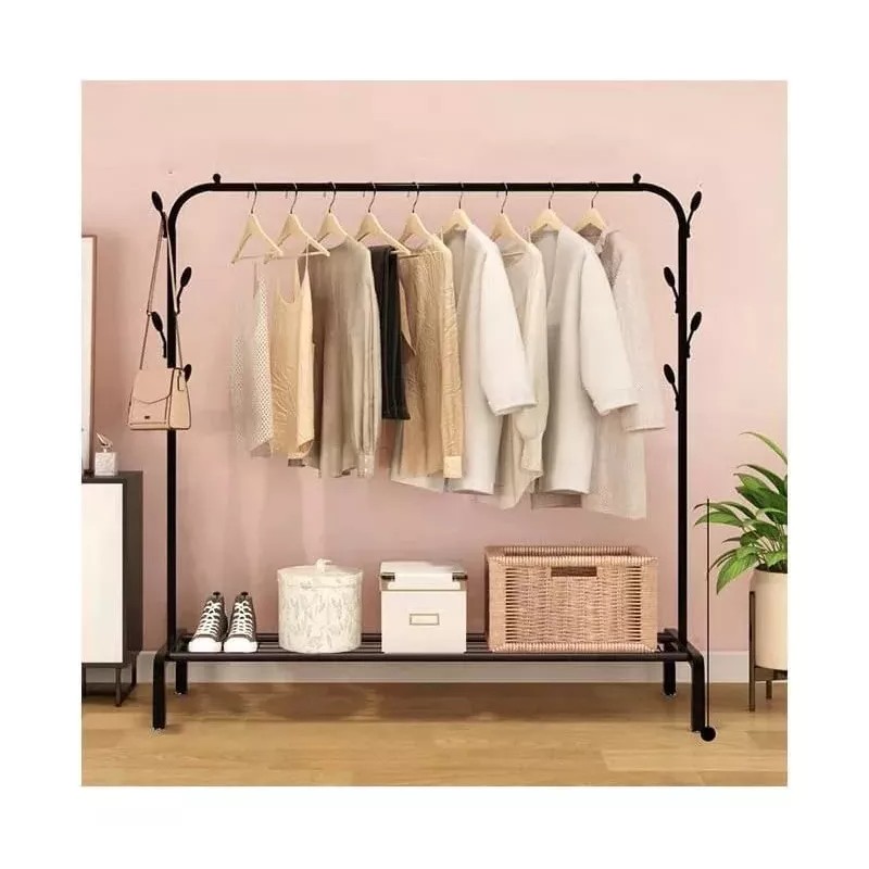 1Home Perchero Organizador Metálico Negro Para Ropa Y Accesorios