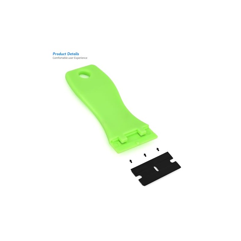 EHDIS 1.5" Plastic Razor Scraper with 10pcs Double Edged Plastic
