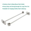 2 Pack Ceiling Mount Bracket, Stainless Steel Wardrobe Pipe Bracket
